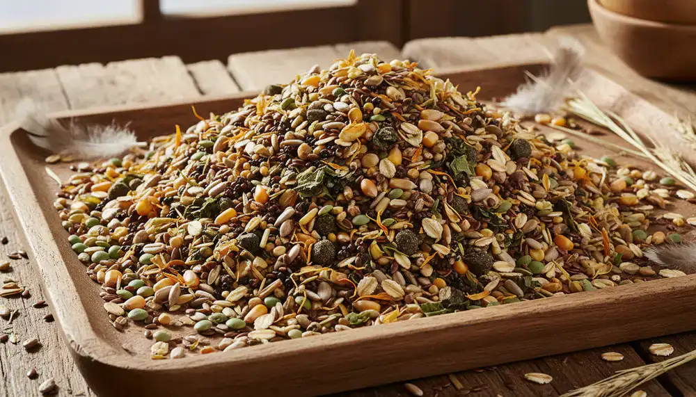 Organic grains and nutritious feed for poultry